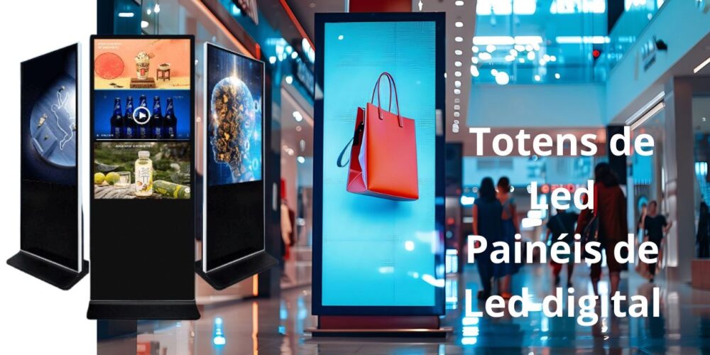 totem e paineis de led